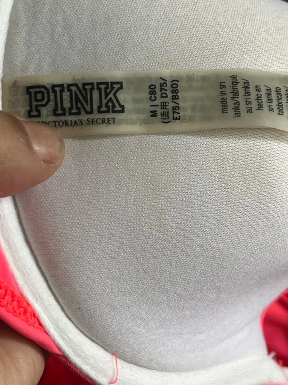 PINK Victoria’s Secret Neon Pink High-Waisted Bikini & Push-Up Swim Top Set - Picture 9 of 15